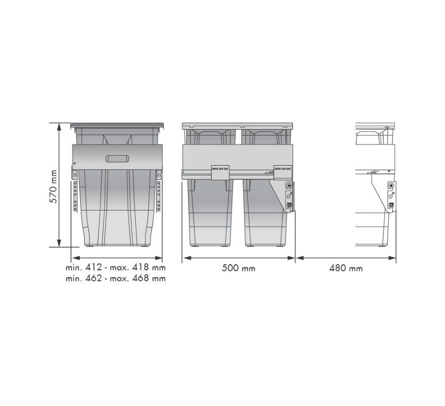 CUBO BASURA ECOLÓGICO MAXI  M-45 35+35 L