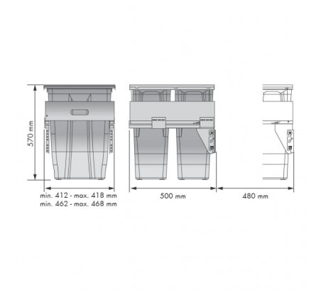 CUBO BASURA ECOLÓGICO MAXI  M-45 35+35 L