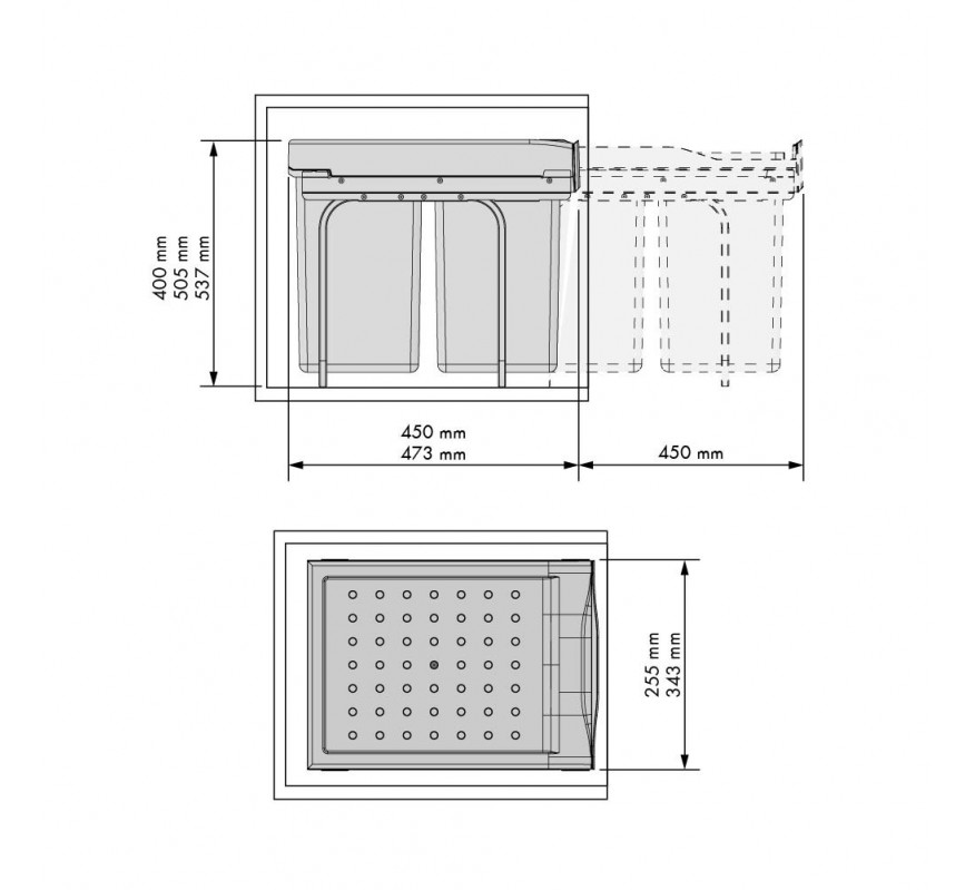 CUBO BASURA ECOLOGICO M300 MIN 40L