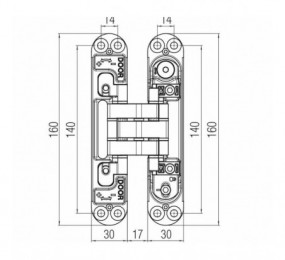 BISAGRA OCULTA KUBI7 KINOX K7316 KRONA KOBLENZ