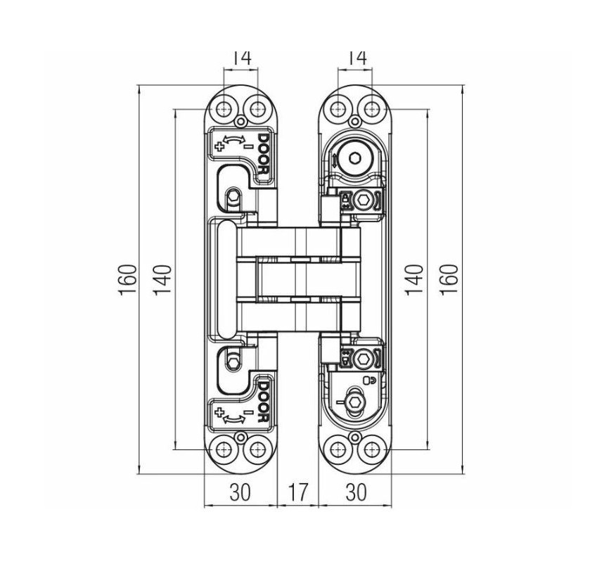 BISAGRA OCULTA KUBI7 KINOX K7316 KRONA KOBLENZ