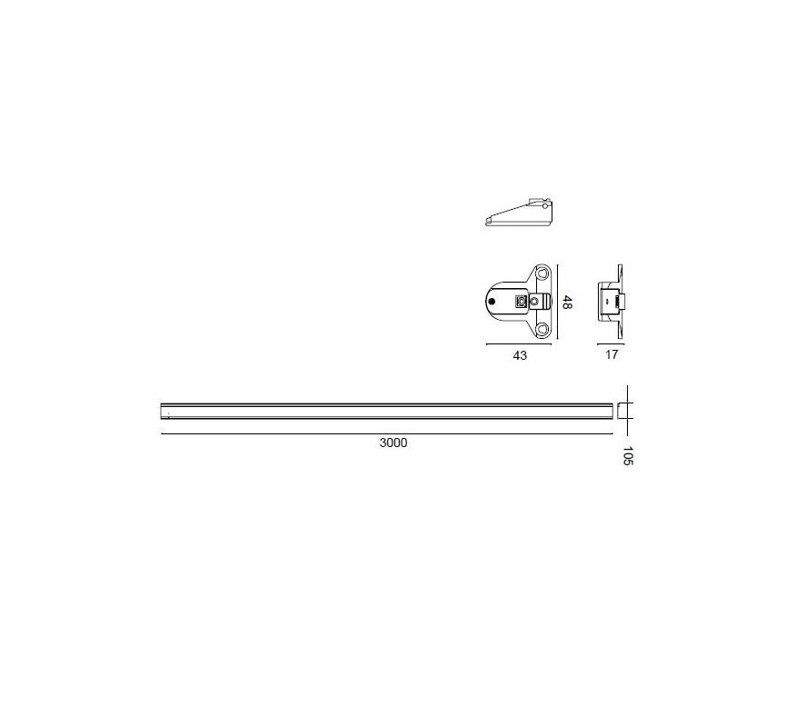 KIT TOUCH MB09141A CON 6 BISAGRAS CROMO SATINADO 3000MM