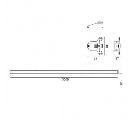 KIT TOUCH MB09141A CON 6 BISAGRAS CROMO SATINADO 3000MM