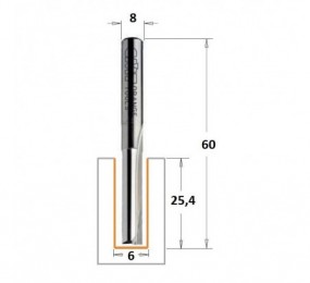 FRESA CORTE RECTO S.LARGA Ø6X25.4X60MM Ø8 CMT 912.060.11