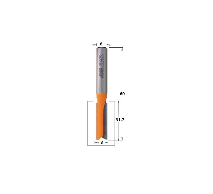 FRESA CORTE RECTO S.LARGA Ø8X31.7X60MM Ø8 CMT 912.080.11