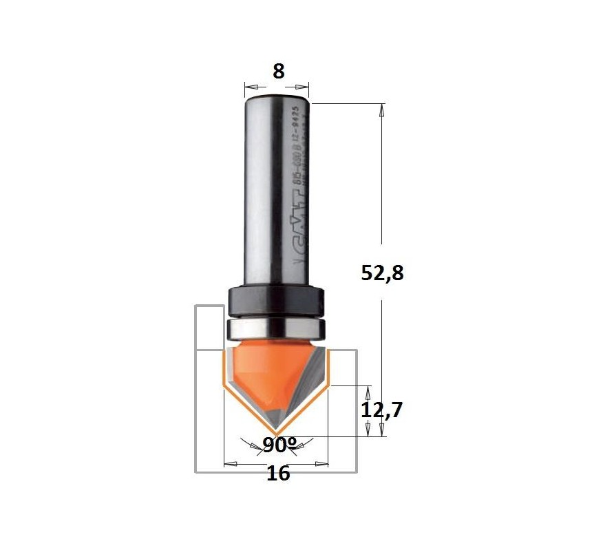 FRESA PARA RANURAR EN "V" CON RODAMIENTO 915B CMT