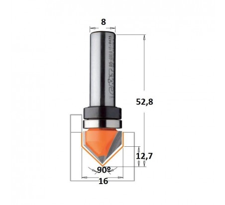 FRESA PARA RANURAR EN "V" CON RODAMIENTO 915B CMT