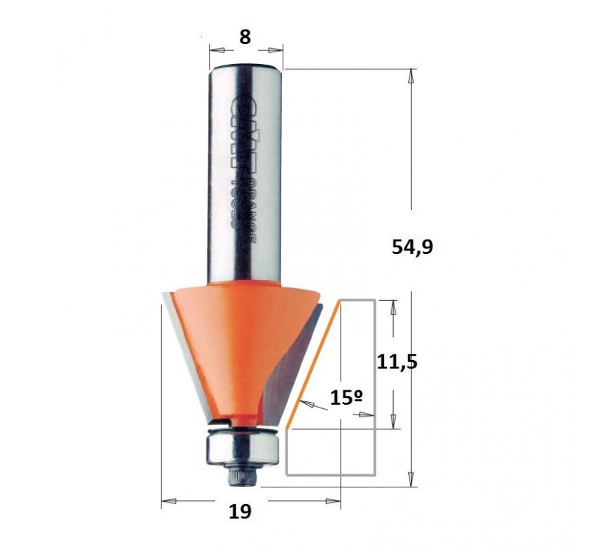 FRESA PARA BISELAR CON RODAMIENTO 936.130.11 CMT