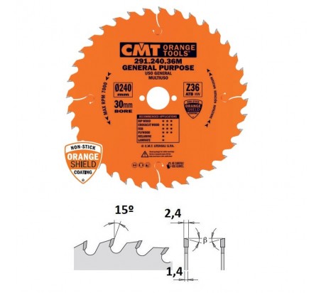 SIERRA CIRCULAR WIDIA PARA MADERA CORTES TRANSVERSALES 291 CMT