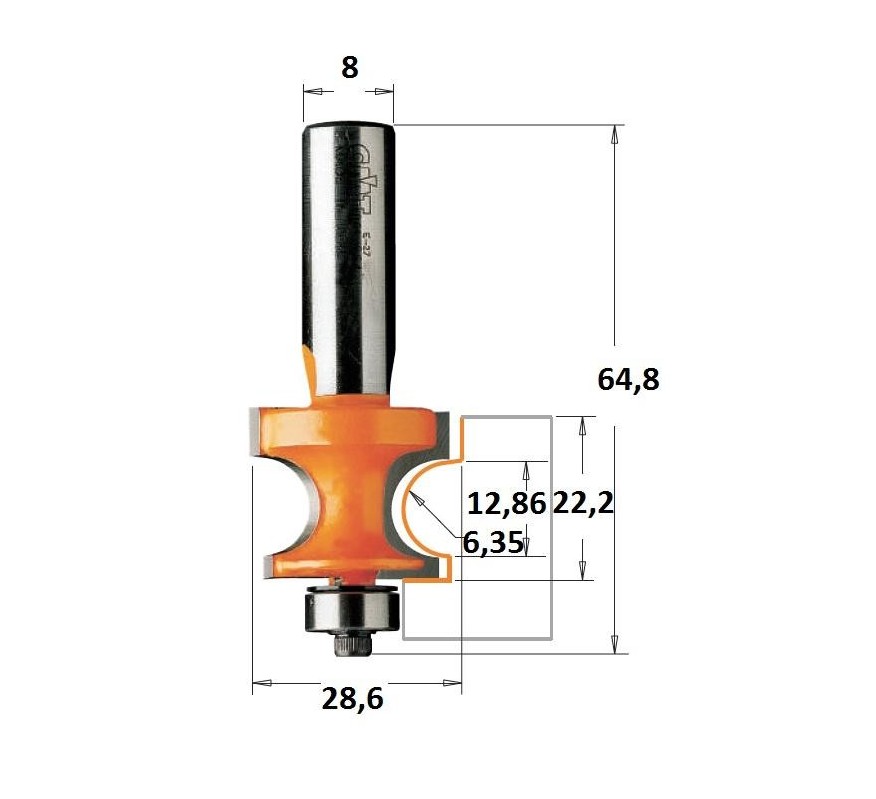 FRESA SEMICIRCULAR CON RODAMIENTO 961 CMT