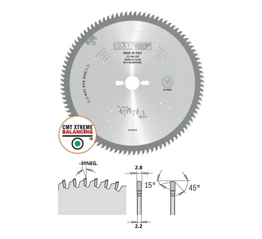 SIERRA CIRCULAR WIDIA PARA METACRILATO Y PLÁSTICO 222 CMT