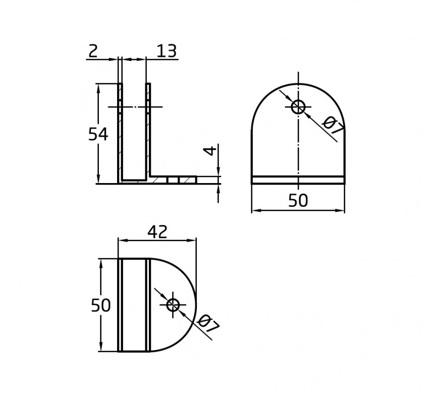 SOPORTE SUJECION PANEL PARA CABINAS SANITARIAS INOX 18/8