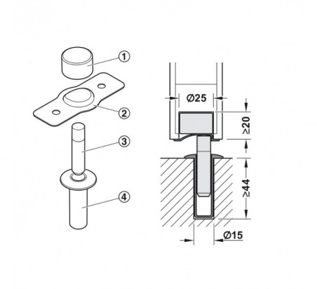 TOPE EXCALIBUR RETENEDORMAGNETICO PARA PUERTAS OCULTO
