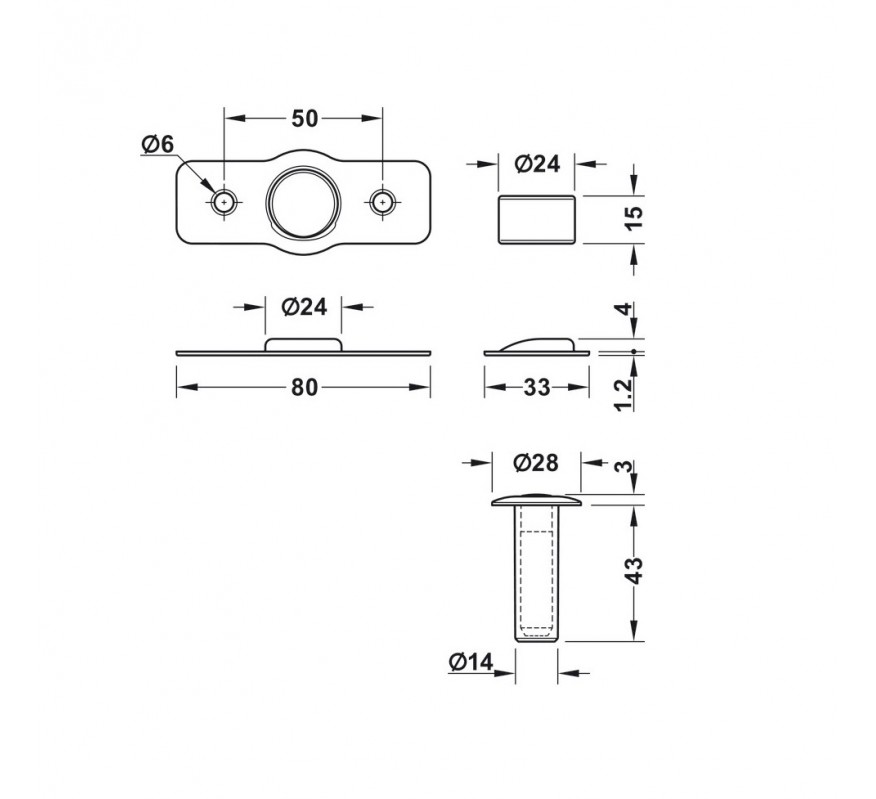 TOPE EXCALIBUR RETENEDORMAGNETICO PARA PUERTAS OCULTO