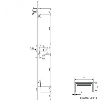 CERRADURA TESA T2B 3 PUNTOS