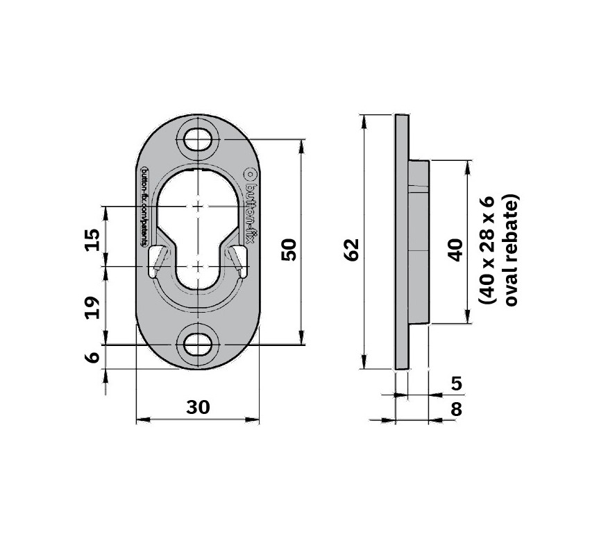 BUTTON-FIX TYPE 1 METAL PLACA+BOTON HASTA 350KG