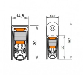 TOPE 792 CON MUELLE CON PLACA MONTAJE 74MM