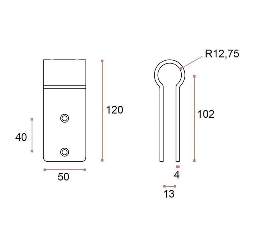 PINZA PESTAÑA TUBO Ø25MM CABINA SANITARIA SM.002.25 JNF