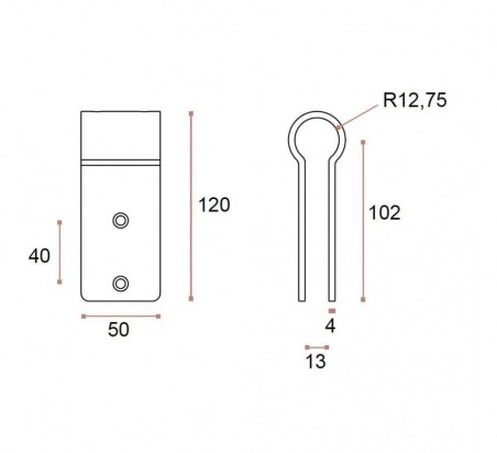 PINZA PESTAÑA TUBO Ø25MM CABINA SANITARIA SM.002.25 JNF