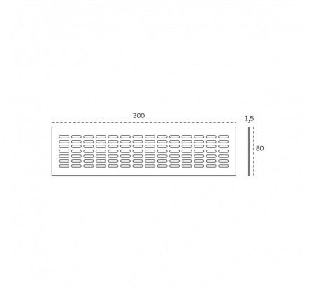 REJILLA RECTANGULAR FIJACIÓN OCULTA  ADHESIVA 300X80MM IN.23.033.A JNF