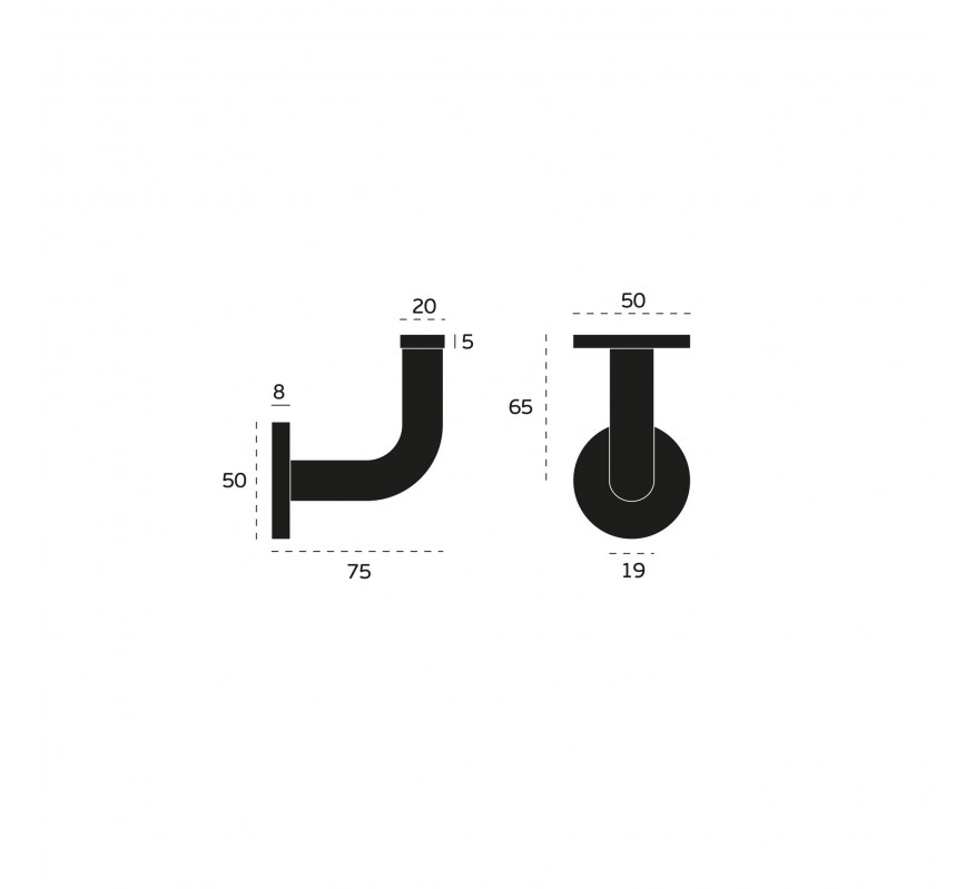 SOPORTE PASAMANOS CURVADO IN.18.130 JNF