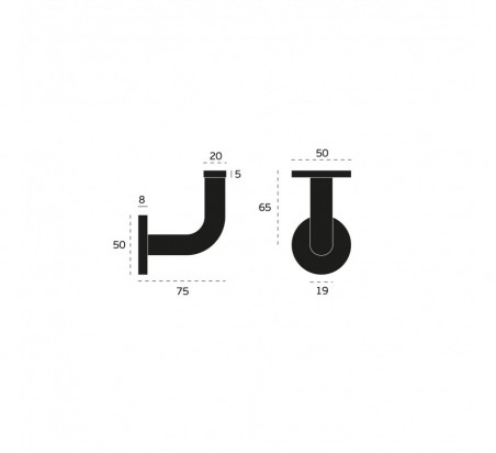 SOPORTE PASAMANOS CURVADO IN.18.130 JNF