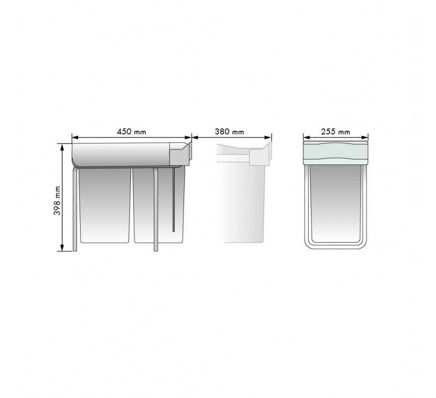 CUBO BASURA FORMA RECTANGULAR M-30 MODELO 35051300