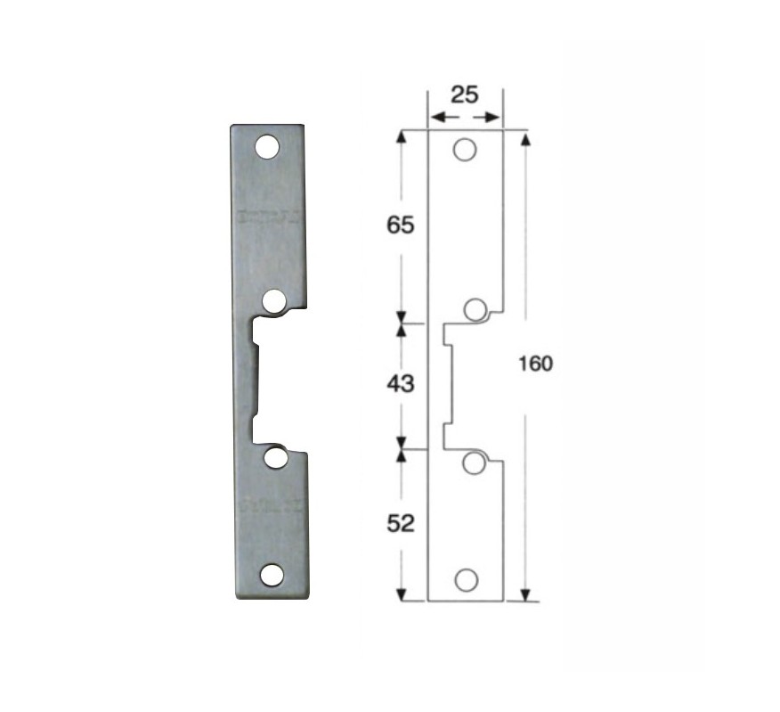 ARMADURA / FRONTAL DORCAS MODELO S 160X25 INOX