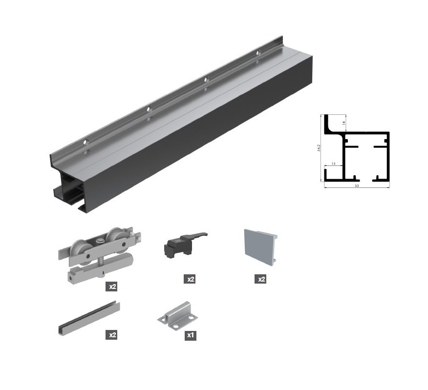 KIT GUIA FIORD PARED PLUS RETRACTIL 60KG 2MT