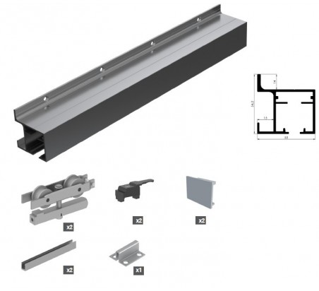 KIT GUIA FIORD PARED PLUS RETRACTIL 60KG 2MT