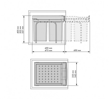 CUBO BASURA ECOLOGICO M300 MIN ANTRACITA