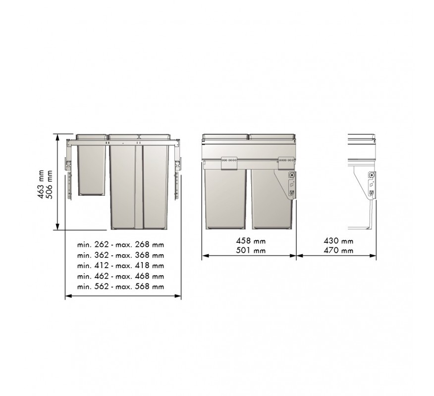 CUBO BASURA ECOLOGICO M400 ANTRACITA