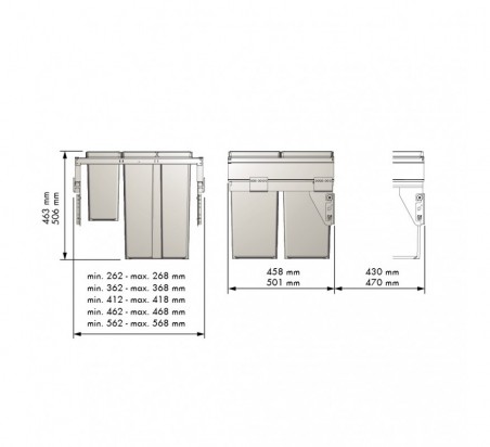 CUBO BASURA ECOLOGICO M400 ANTRACITA