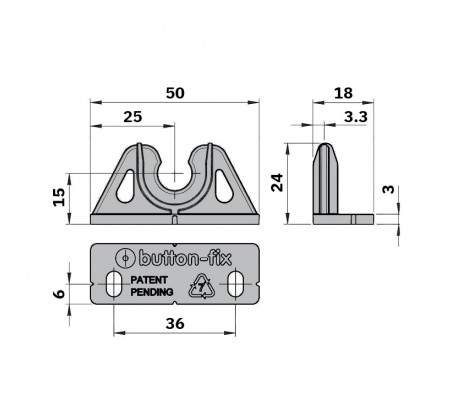 BUTTON-FIX TYPE 2 ANGULO 90º  PLACA+BOTON HASTA 50KG