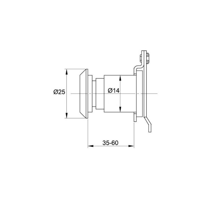 MIRILLA Ø14MM PARA PUERTAS 35-60 MM NEGRO MATE