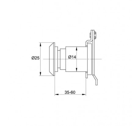 MIRILLA Ø14MM PARA PUERTAS 35-60 MM NEGRO MATE