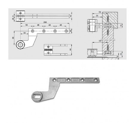 BRAZO SUPERIOR PIVOTANTE DORMA DESPLAZADO 7411K/56