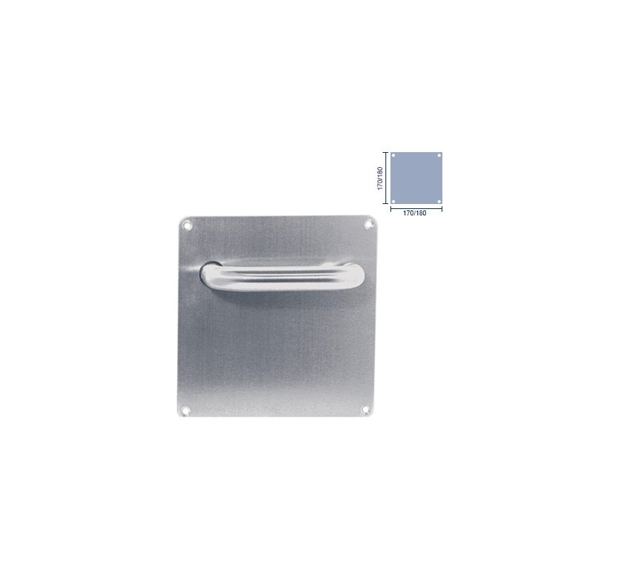 JUEGO MANILLAS PLUTON PLACA INOX MATE 316