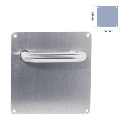 JUEGO MANILLAS PLUTON PLACA INOX MATE 316
