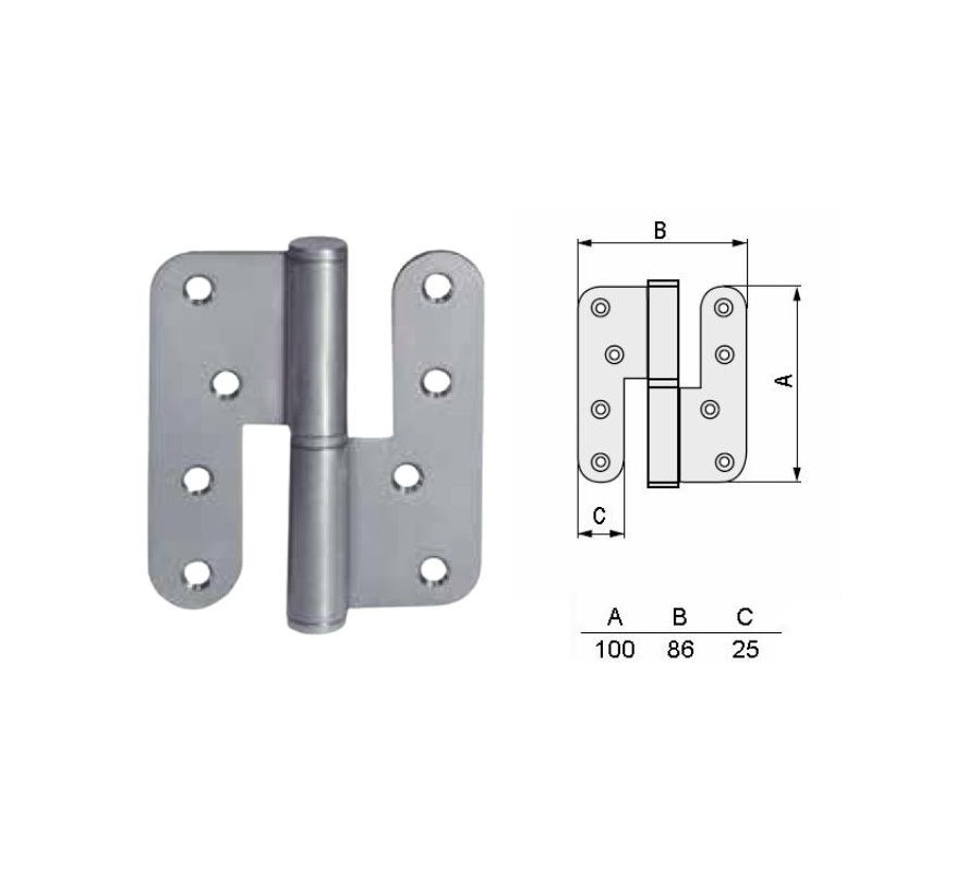 PERNIO PALA REDONDA ABIERTA 120x86 INOX