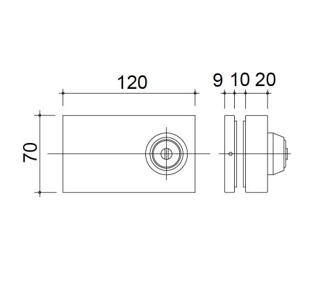 CERRADURA PARA CRISTAL CBM 01 REF.2002