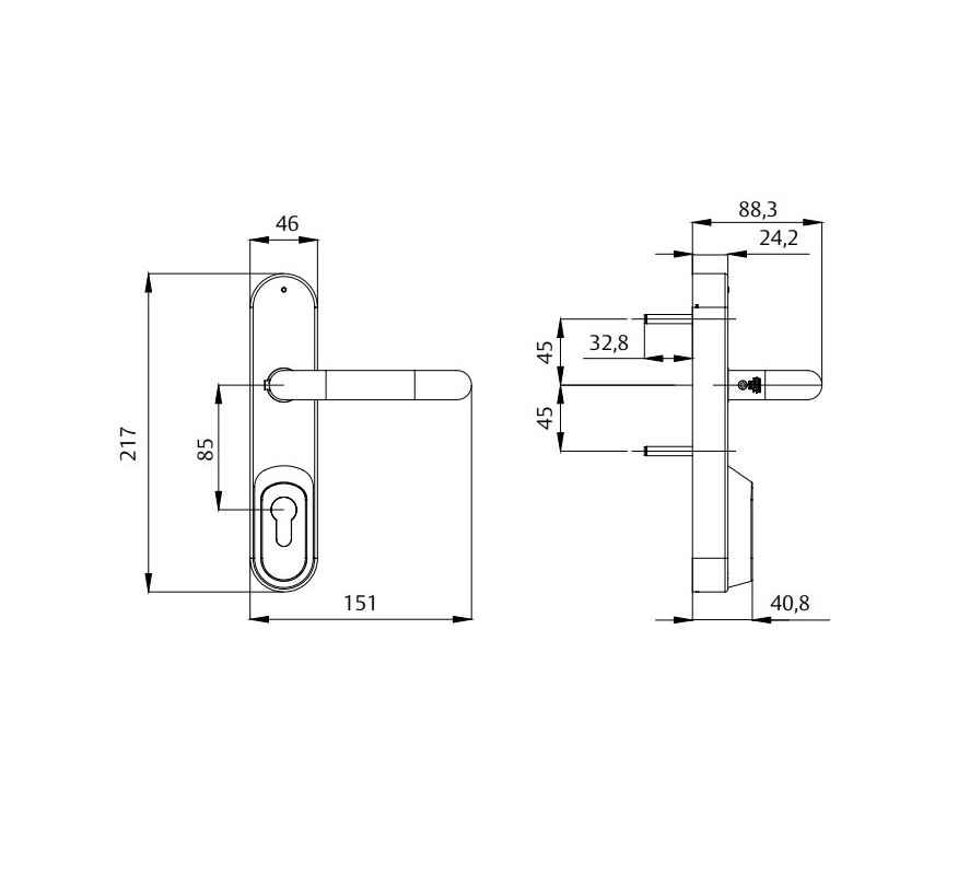 MANILLA SENA SIN CILINDRO TESA GLOBAL