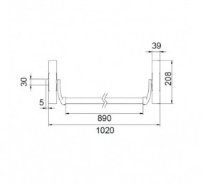 TIRADOR PERFIL 40MM ALUMINIO PLATA MATE