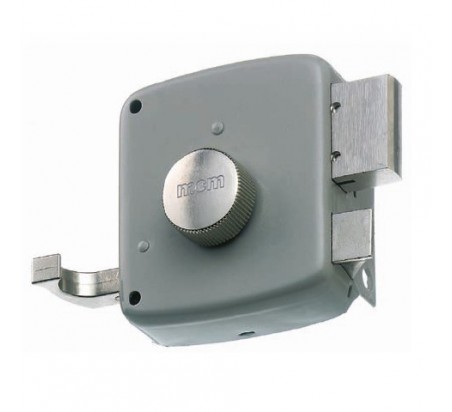 CERRADURA SOBREP. MCM 2525MPR-80-D GOLPE+LLAVE 40MM GRIS DRC