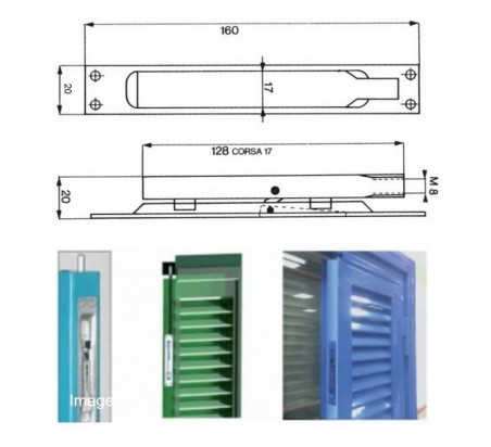 PASADOR EMBUTIR FUERTE 160 X 20MM