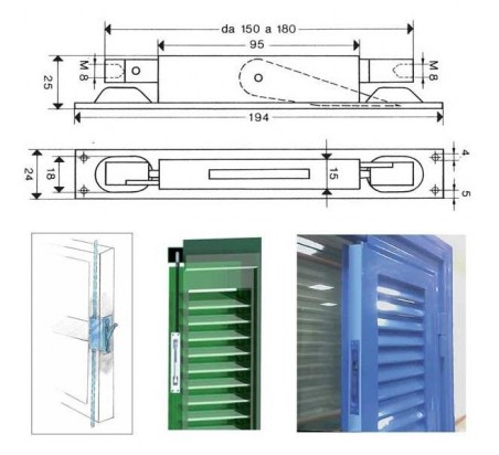 PASADOR DE EMBUTIR DOBLE ACCION 196X24 CINCADO