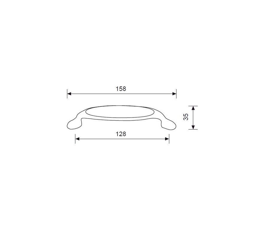 TIRADOR PORCELANA M76.00.00.CRG 128MM CROMO BRILLO / BLANCO