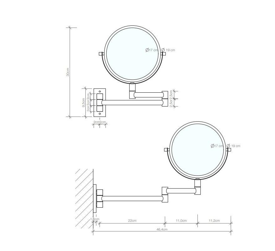 ESPEJO PARED NEGRO MATE SPT 33