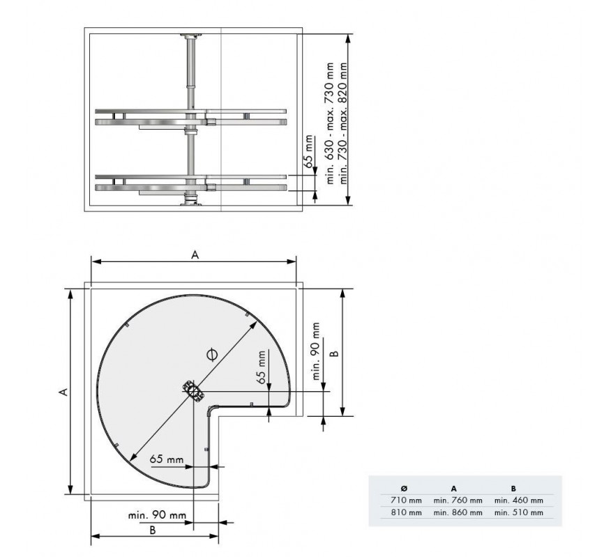 BANDEJAS GIRATORIAS 270º FLAT ANTRACITA