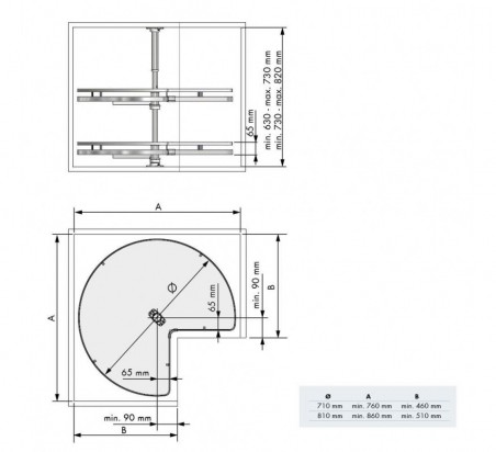 BANDEJAS GIRATORIAS 270º FLAT ANTRACITA